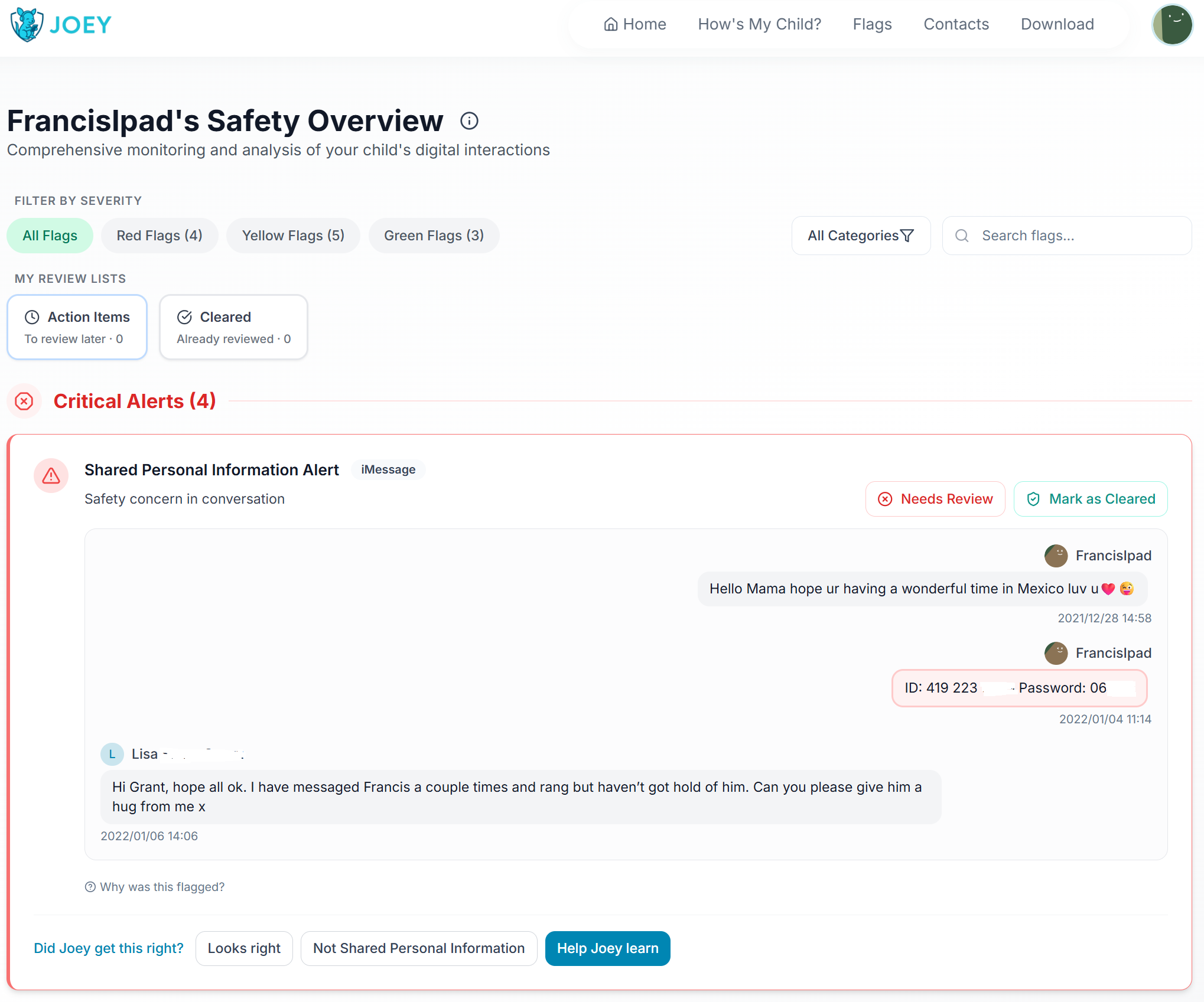 Joey Smart Alerts view 1
