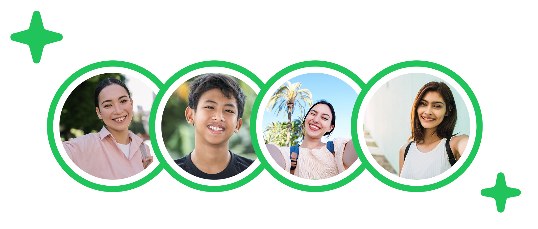 Trusted contacts with green verification circles